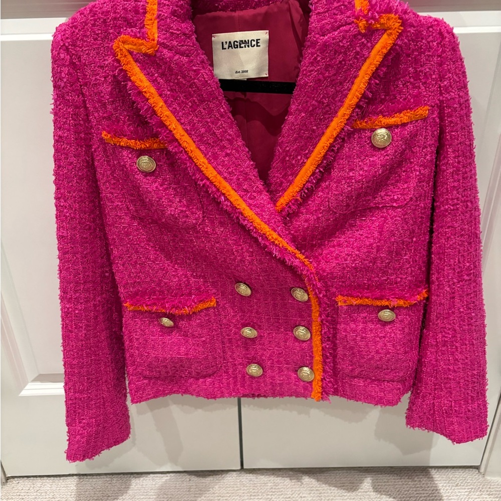 L'AGENCE Pink and Orange blazer